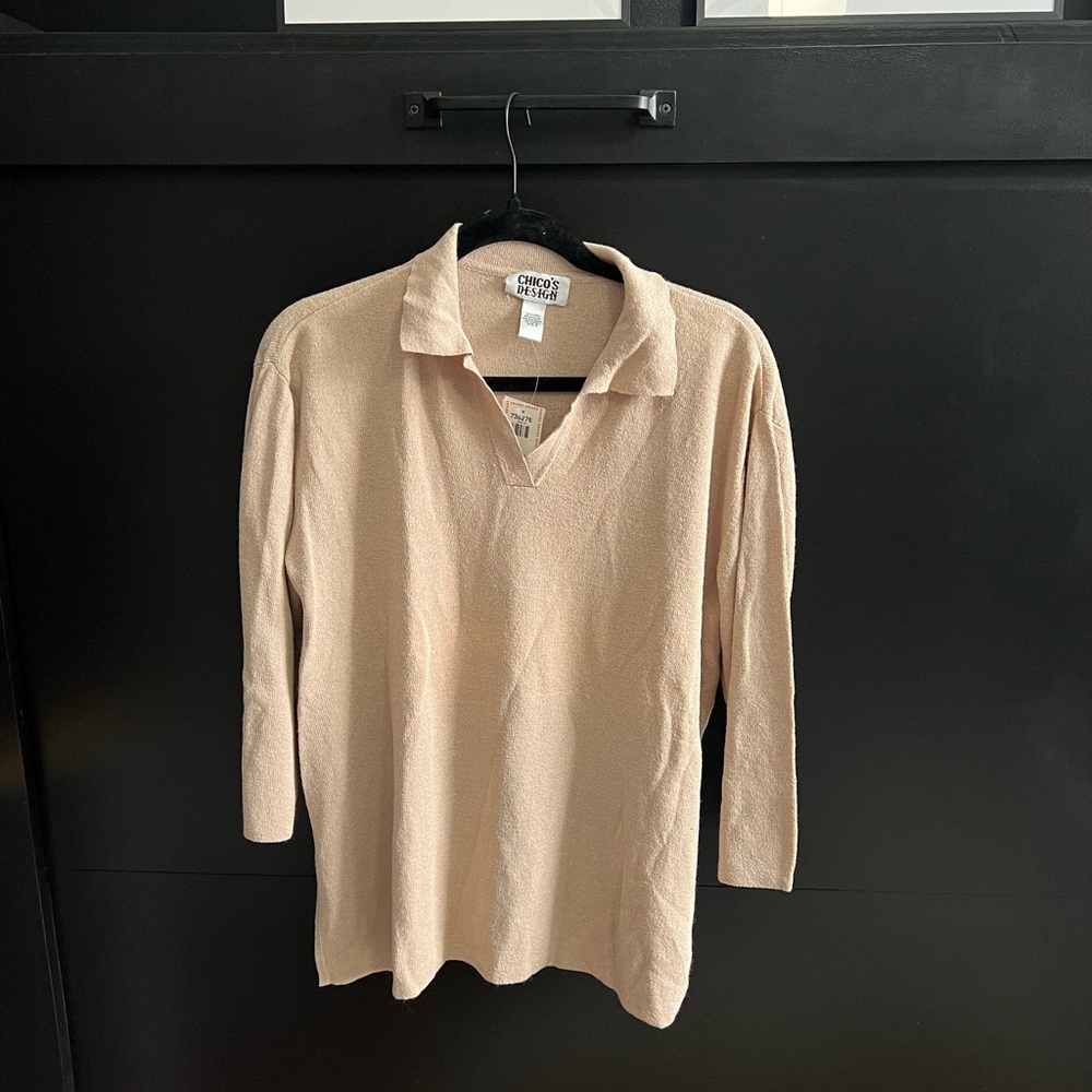 Chico's Design Taupe Polo Top